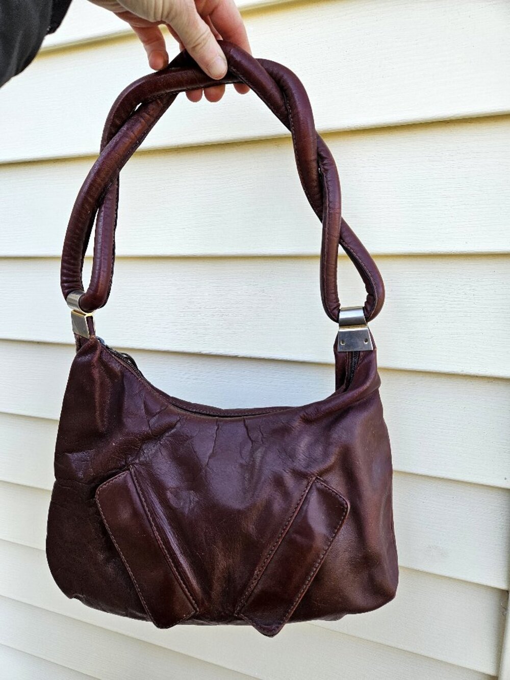 Vintage Leather Saks Fifth Avenue Hobo Slouch Bag - Made in Uruguay